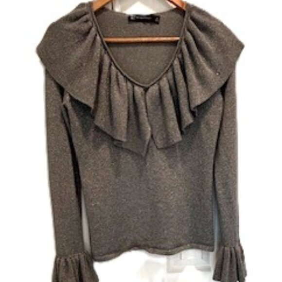 NY&Co Silver/Gray Metallic Sweater, Size Small - Picture 2 of 6